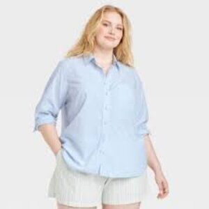 Universal Thread Long Sleeve Collared Button-Down Shirt Size M